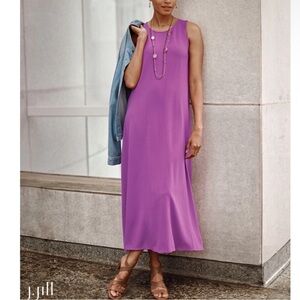J.Jill NWT Wearever Double-Face Jersey Seamed Maxi Dress Dragonfruit